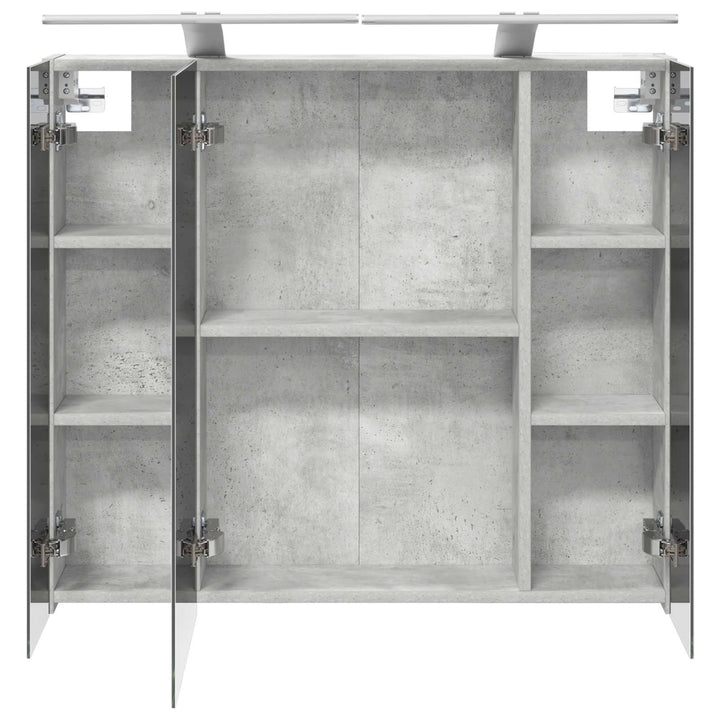 Badeværelsesspejlskab med hylde Beton Grå 80 x 14.5 x 70 cm
