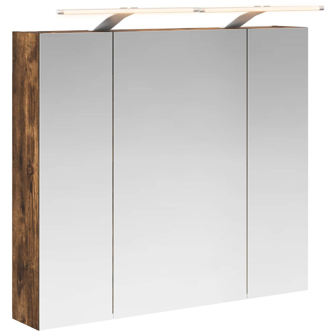 Badeværelsesspejlskab med hylde Røget eg 80 x 14.5 x 70 cm