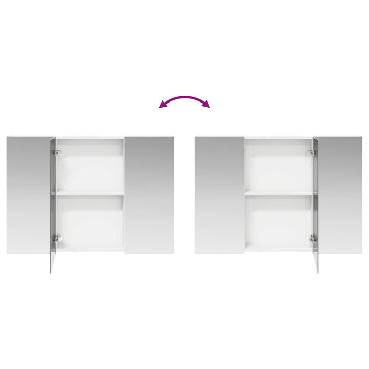 Badeværelsesspejlskab Hvid 100 x 14,5 x 70 cm Konstrueret træ