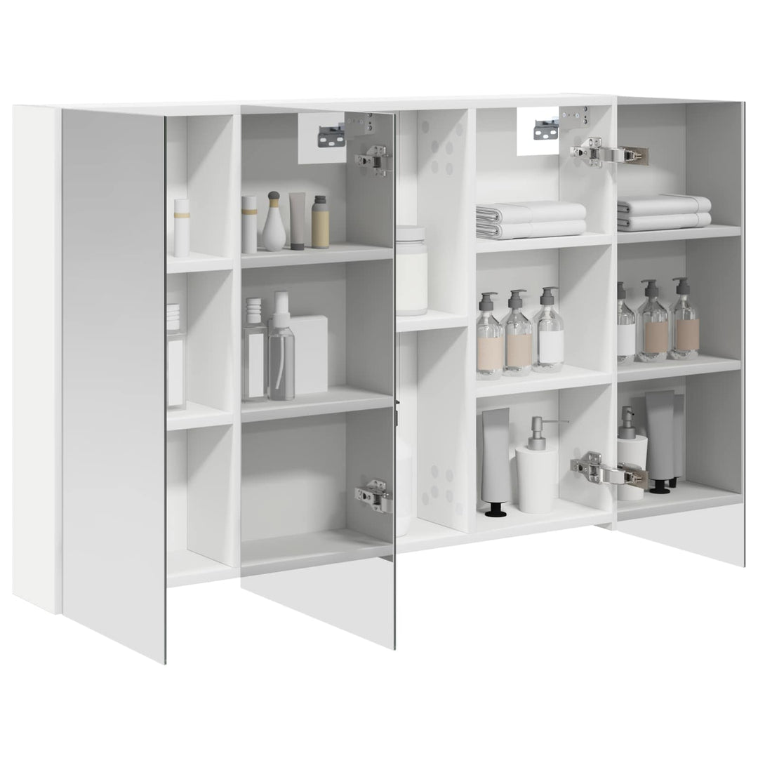 Badeværelsesspejlskab Hvid 100 x 14,5 x 70 cm Konstrueret træ