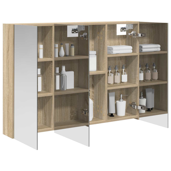 Badeværelsesspejlskab med hylde Sonoma eg 100 x 14,5 x 70 cm