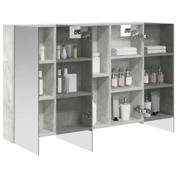 Badeværelsesspejlskab med hylde Beton Grå 100 x 14,5 x 70 cm