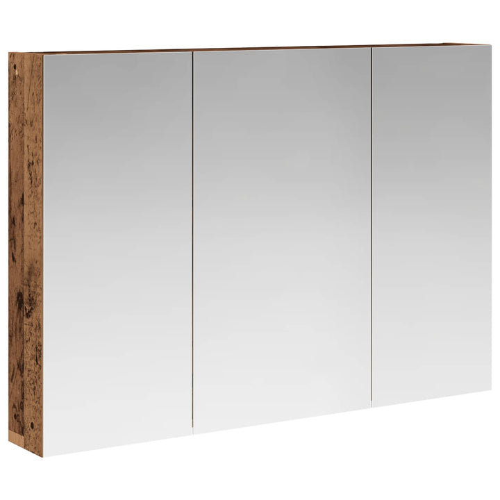 Badeværelsesspejlskab med hylde Gammelt træ 100 x 14,5 x 70 cm