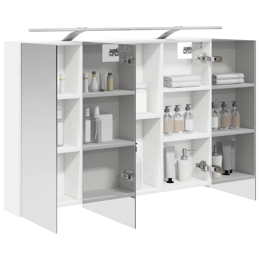 Badeværelsesspejlskab Hvid 100 x 14,5 x 70 cm Konstrueret træ