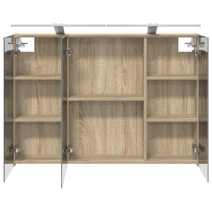 Badeværelsesspejlskab med hylde Sonoma eg 100 x 14,5 x 70 cm