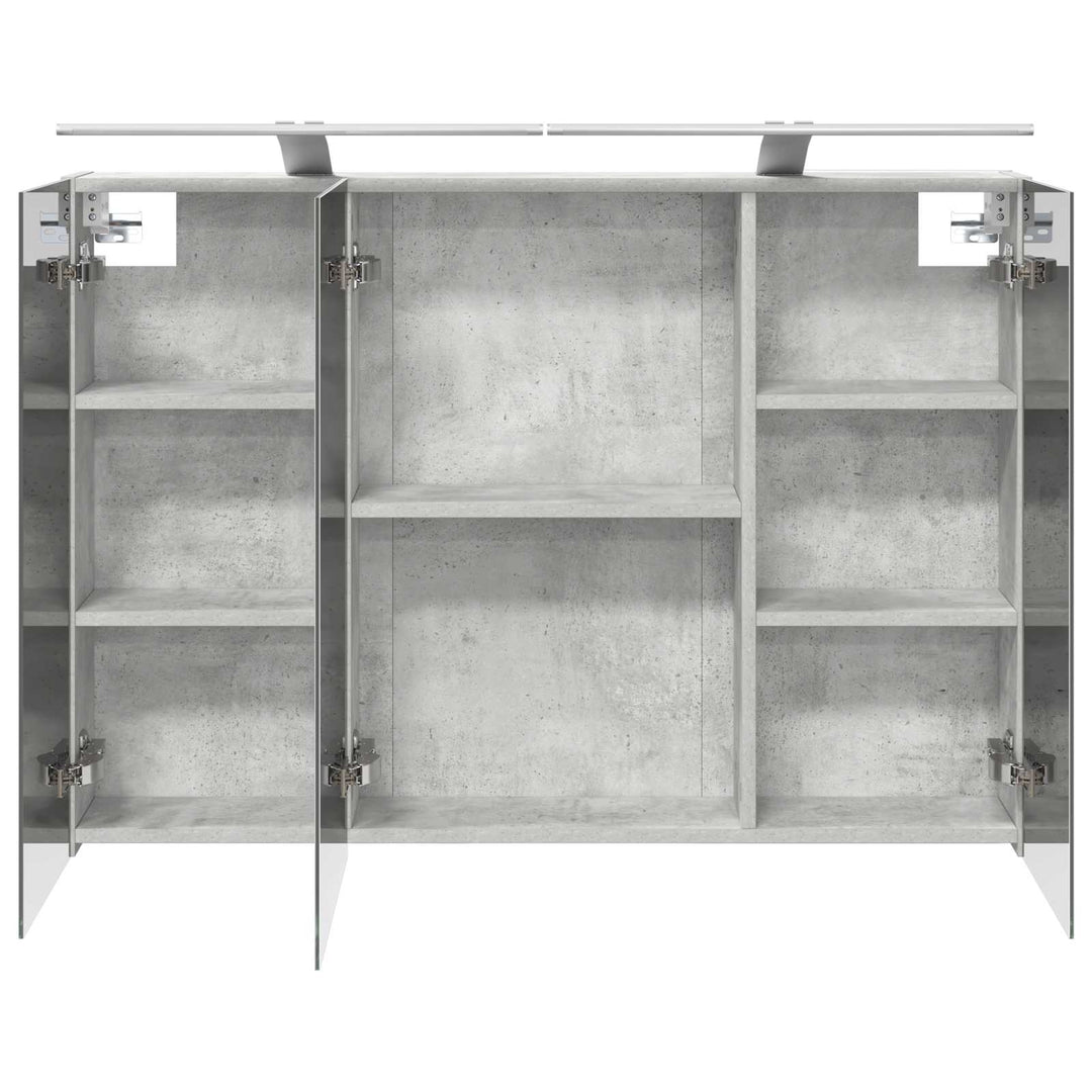 Badeværelsesspejlskab med hylde Beton Grå 100 x 14,5 x 70 cm