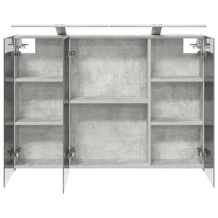 Badeværelsesspejlskab med hylde Beton Grå 100 x 14,5 x 70 cm