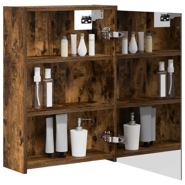 Badeværelsesspejlskab med hylde Røget eg 43 x 16 x 62.5 cm