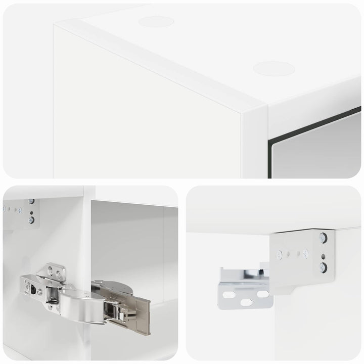 Badeværelsesspejlskab Hvid 43 x 16 x 62.5 cm Konstrueret træ