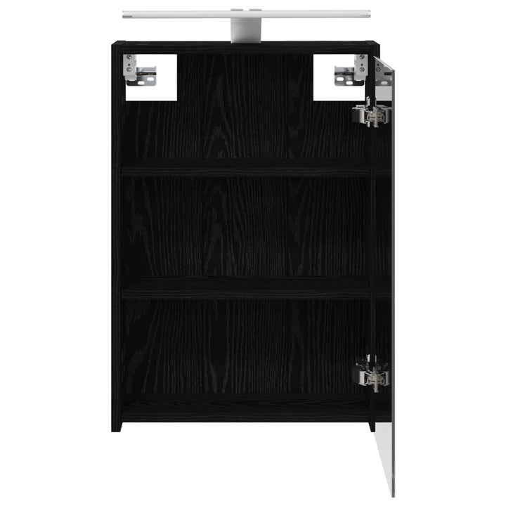 Badeværelsesspejlskab Sort eg 43 x 16 x 62.5 cm Konstrueret træ