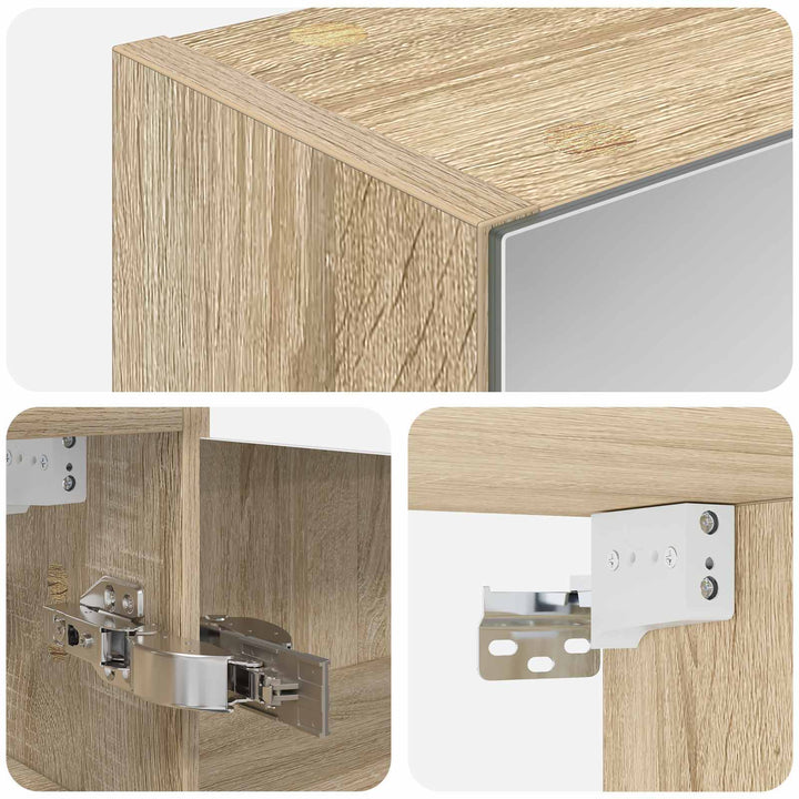 Badeværelsesspejlskab med hylde Sonoma eg 43 x 16 x 62.5 cm