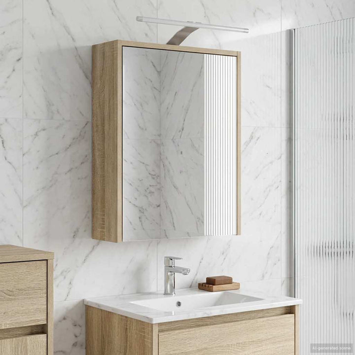 Badeværelsesspejlskab med hylde Sonoma eg 43 x 16 x 62.5 cm