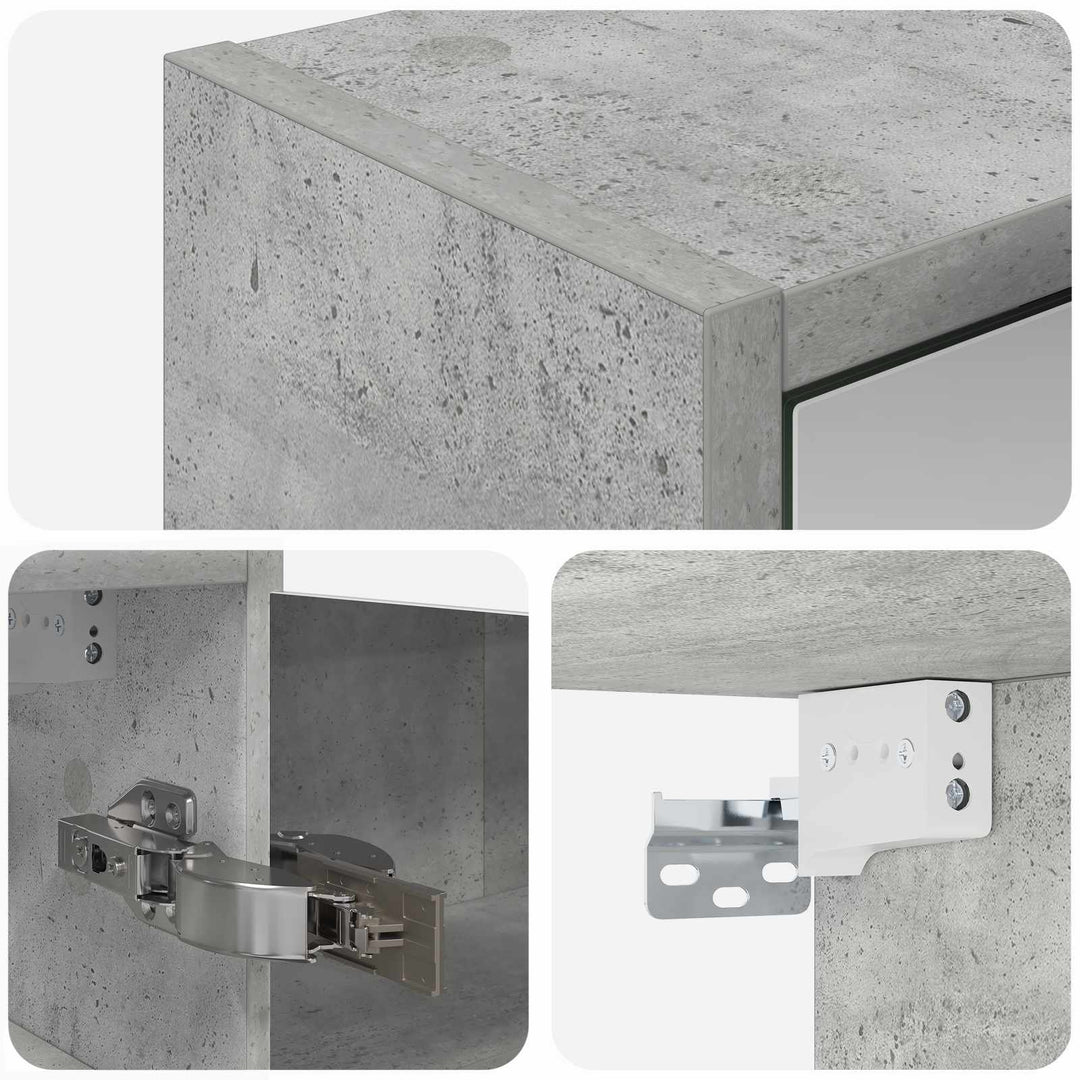 Badeværelsesspejlskab med hylde Beton Grå 43 x 16 x 62.5 cm