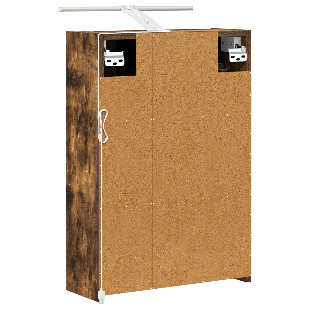 Badeværelsesspejlskab med hylde Røget eg 43 x 16 x 62.5 cm