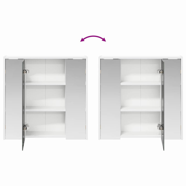 Badeværelsesspejlskab Hvid 63,5 x 16 x 62,5 cm Konstrueret træ