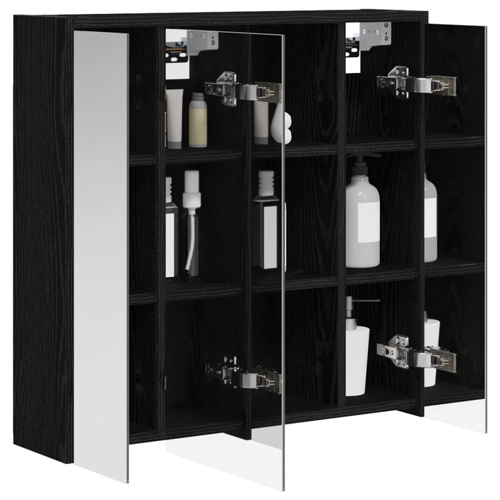 Badeværelsesspejlskab Sort eg 63,5 x 16 x 62,5 cm