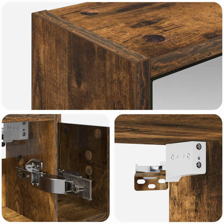 Badeværelsesspejlskab Røget eg 63,5 x 16 x 62,5 cm