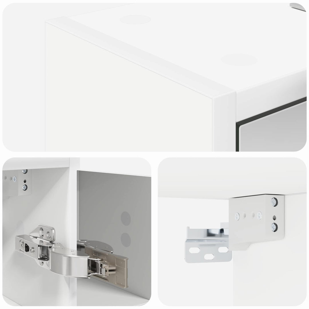 Badeværelsesspejlskab Hvid 63,5 x 16 x 62,5 cm Konstrueret træ