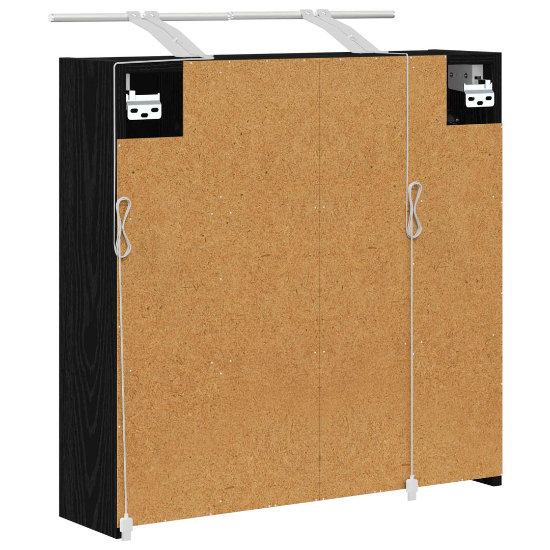 Badeværelsesspejlskab Sort eg 63,5 x 16 x 62,5 cm