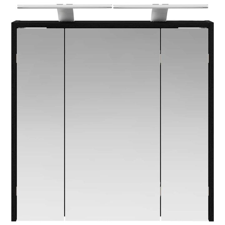 Badeværelsesspejlskab Sort eg 63,5 x 16 x 62,5 cm