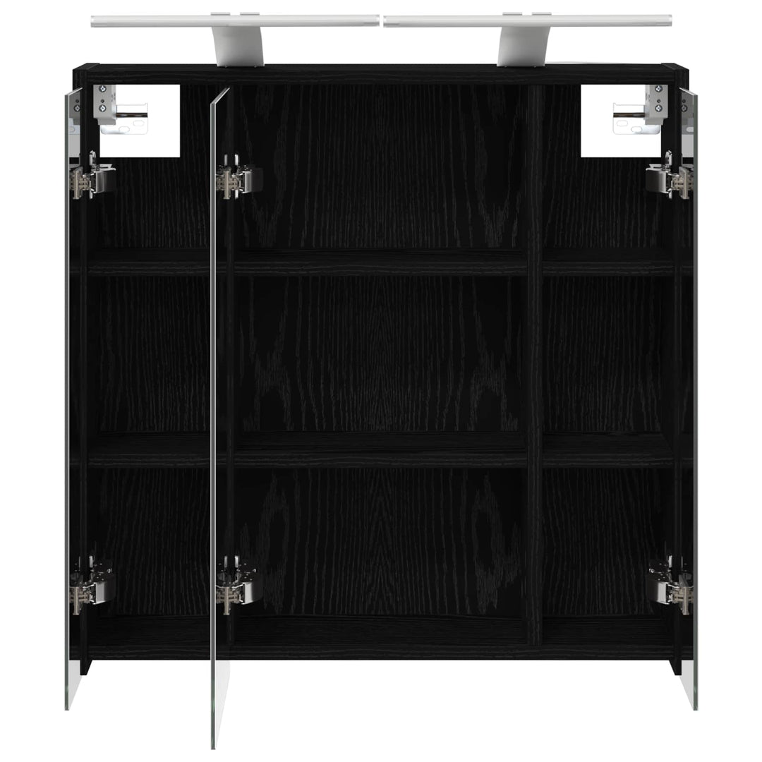 Badeværelsesspejlskab Sort eg 63,5 x 16 x 62,5 cm