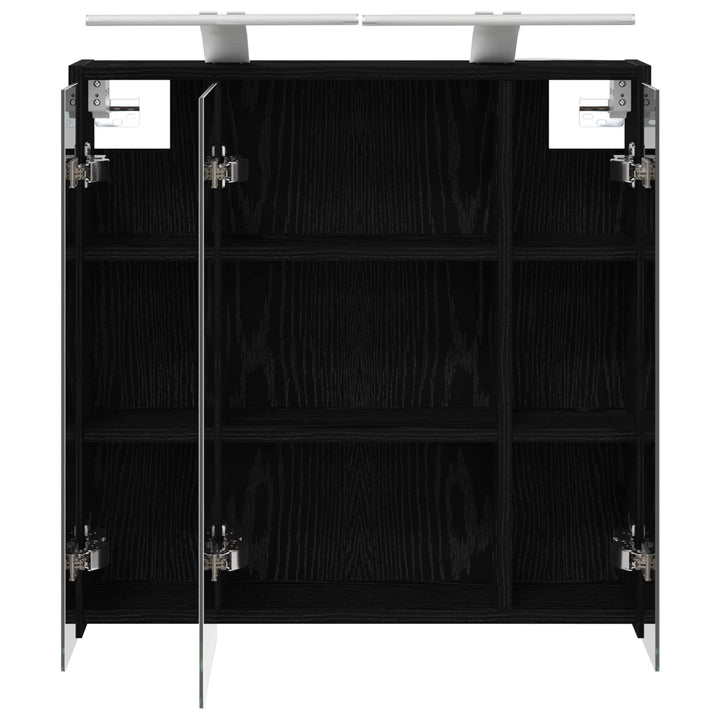 Badeværelsesspejlskab Sort eg 63,5 x 16 x 62,5 cm