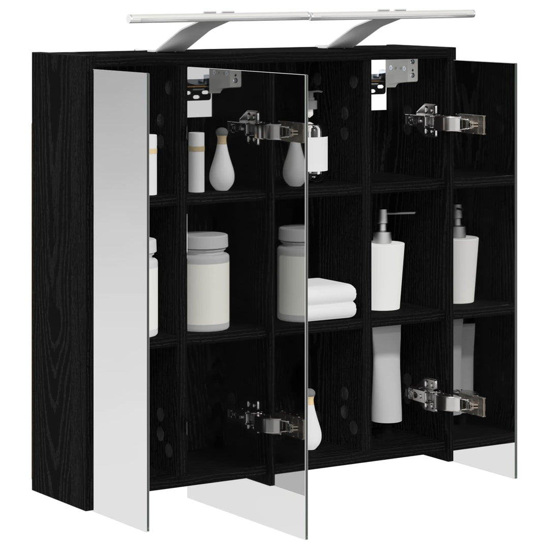 Badeværelsesspejlskab Sort eg 63,5 x 16 x 62,5 cm