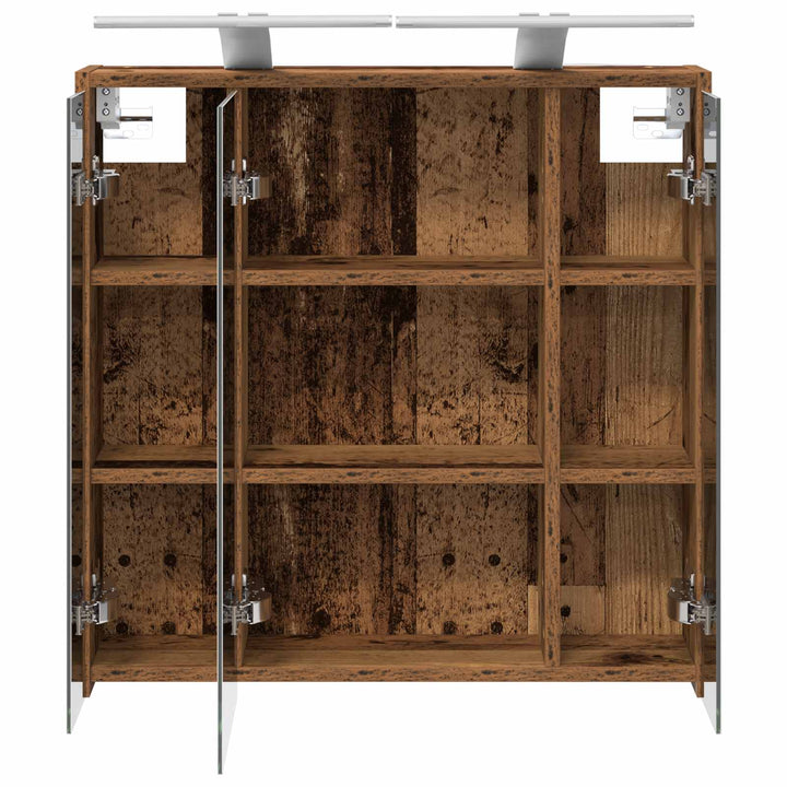 Badeværelsesspejlskab Gammelt træ 63,5 x 16 x 62,5 cm