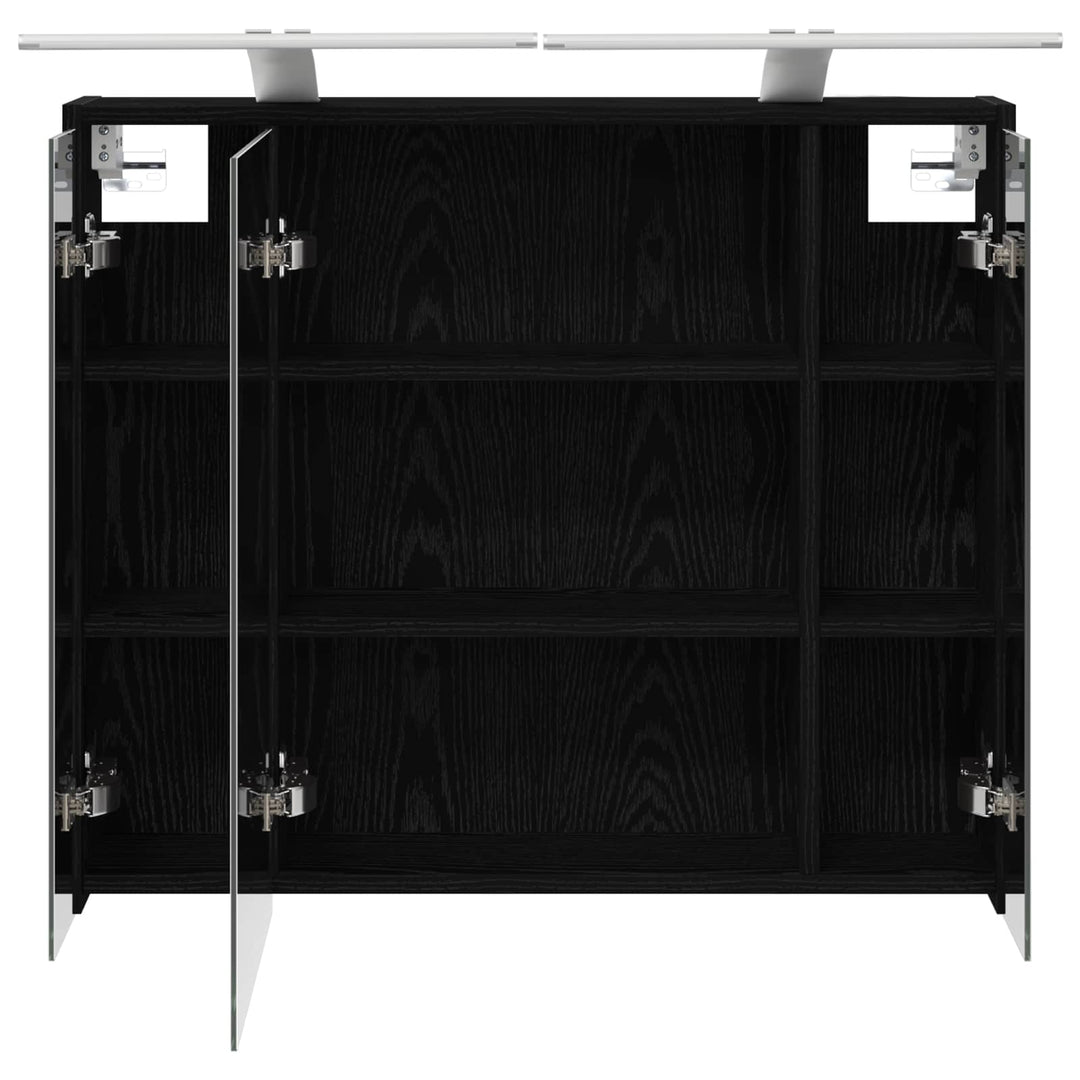 Badeværelsesspejlskab Sort eg 73,5 x 16 x 62,5 cm