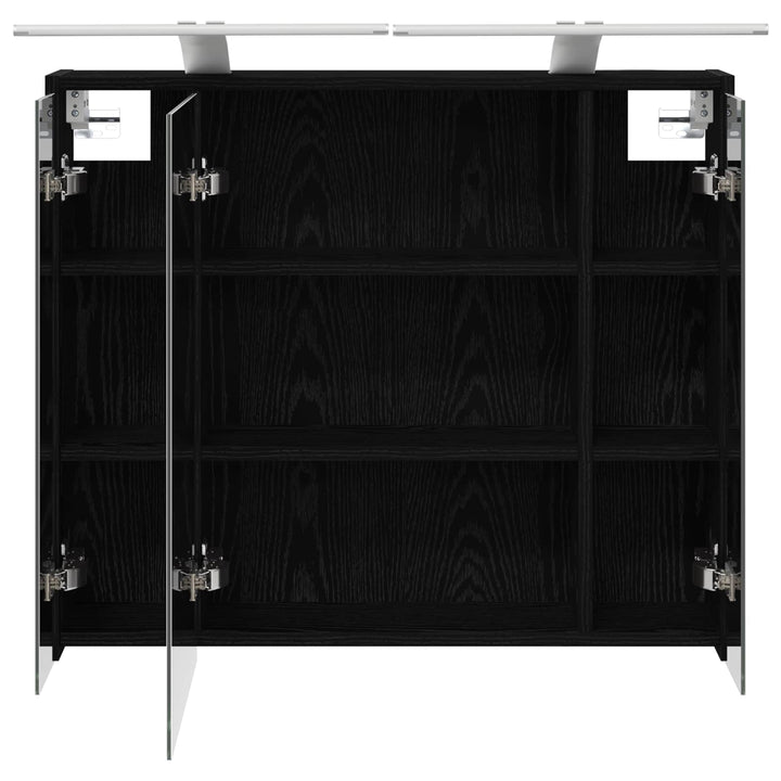 Badeværelsesspejlskab Sort eg 73,5 x 16 x 62,5 cm