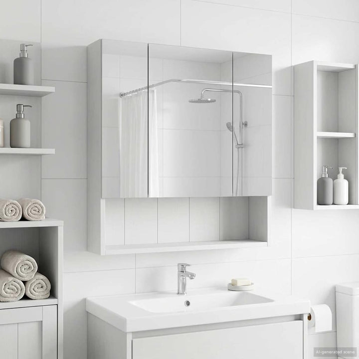 Badeværelsesspejlskab Hvid 60 x 14.5 x 70 cm Konstrueret træ