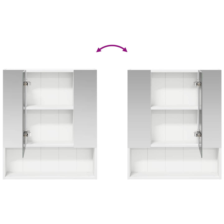 Badeværelsesspejlskab Hvid 60 x 14.5 x 70 cm Konstrueret træ