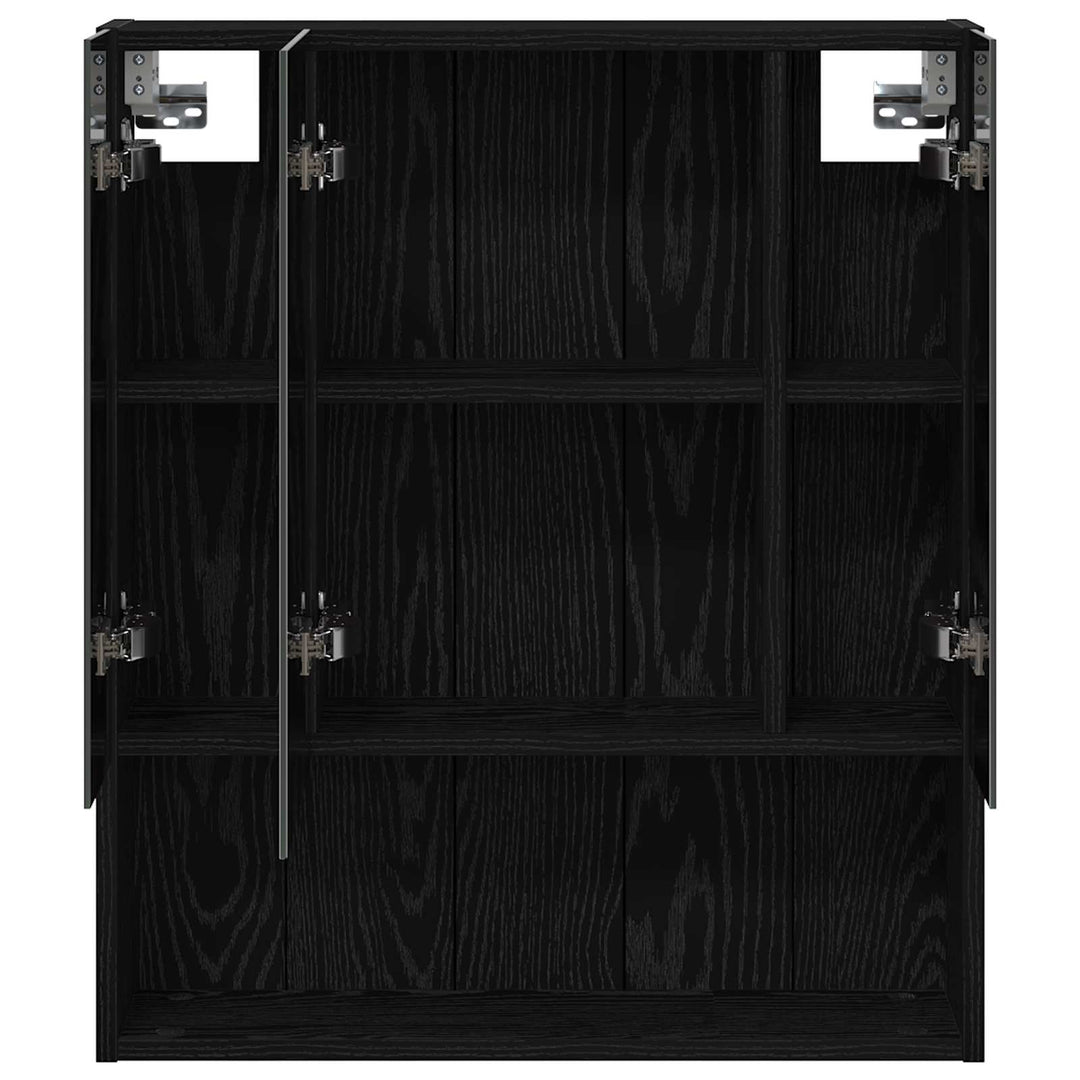 Badeværelsesspejlskab Sort eg 60 x 14.5 x 70 cm Konstrueret træ