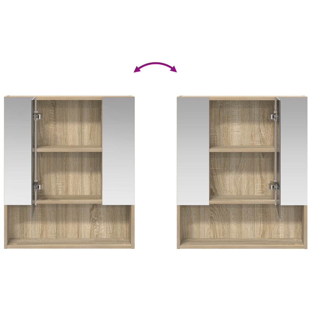 Badeværelsesspejlskab med hylde Sonoma eg 60 x 14.5 x 70 cm