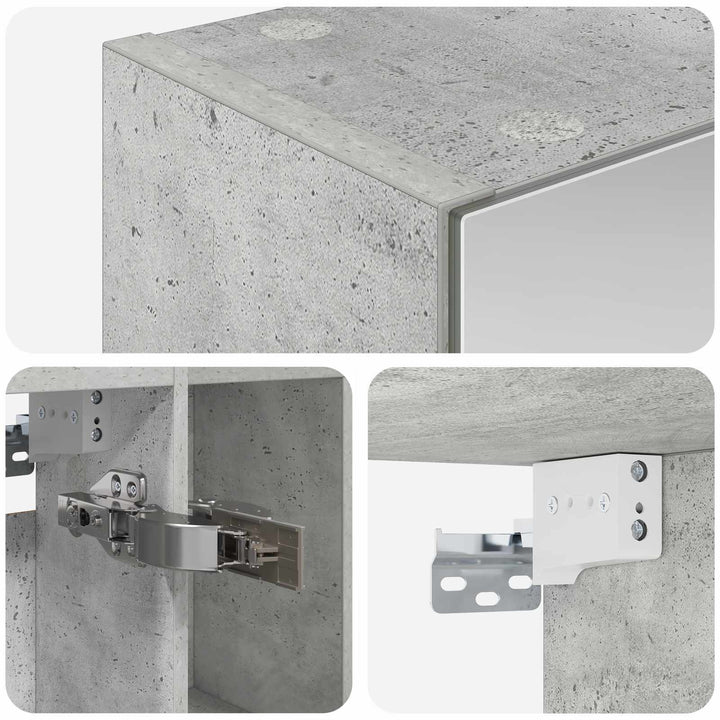 Badeværelsesspejlskab med hylde Beton Grå 60 x 14.5 x 70 cm