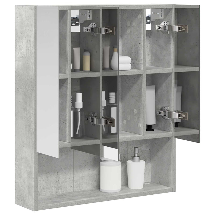 Badeværelsesspejlskab med hylde Beton Grå 60 x 14.5 x 70 cm