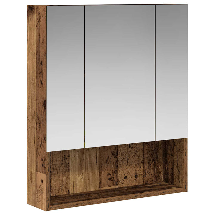 Badeværelsesspejlskab med hylde Gammelt træ 60 x 14.5 x 70 cm