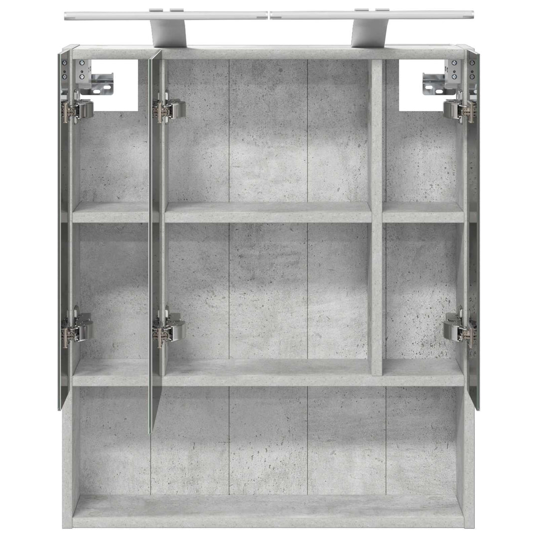 Badeværelsesspejlskab med hylde Beton Grå 60 x 14.5 x 70 cm