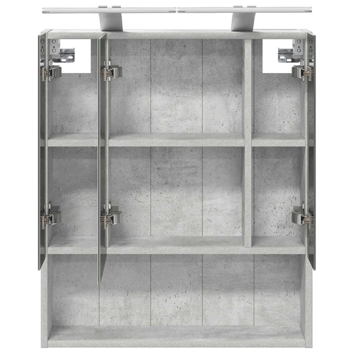 Badeværelsesspejlskab med hylde Beton Grå 60 x 14.5 x 70 cm