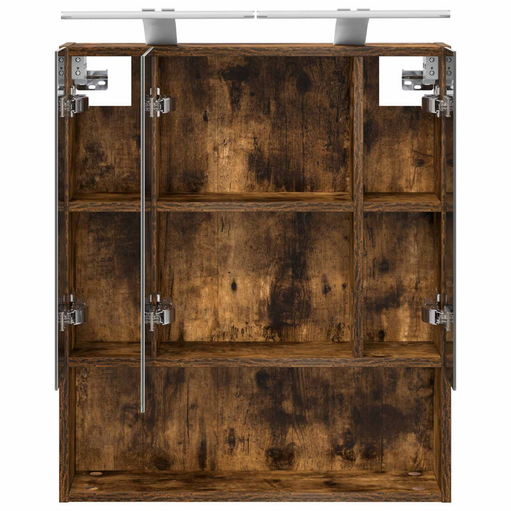 Badeværelsesspejlskab med hylde Røget eg 60 x 14.5 x 70 cm