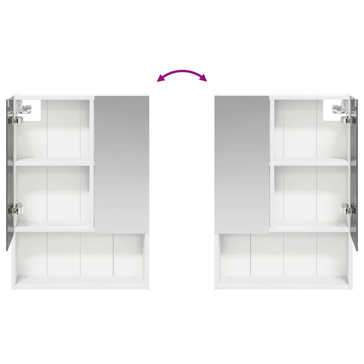 Badeværelsesspejlskab Hvid 50 x 14,5 x 70 cm Konstrueret træ