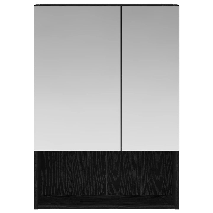 Badeværelsesspejlskab Sort eg 50 x 14,5 x 70 cm Konstrueret træ