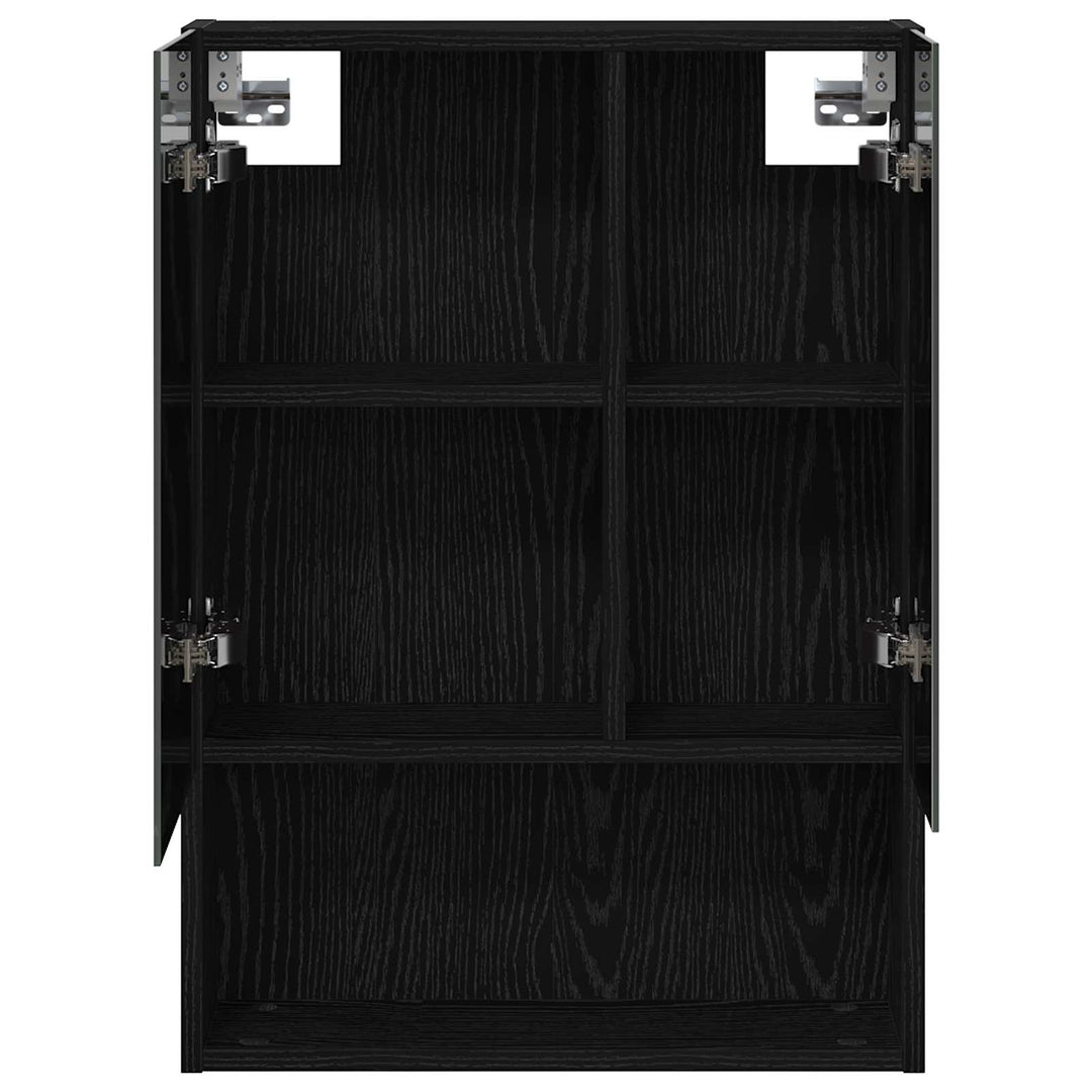Badeværelsesspejlskab Sort eg 50 x 14,5 x 70 cm Konstrueret træ