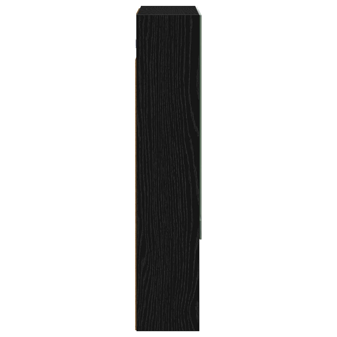 Badeværelsesspejlskab Sort eg 50 x 14,5 x 70 cm Konstrueret træ