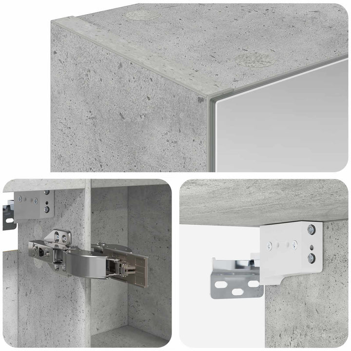 Badeværelsesspejlskab med hylde Beton Grå 50 x 14,5 x 70 cm
