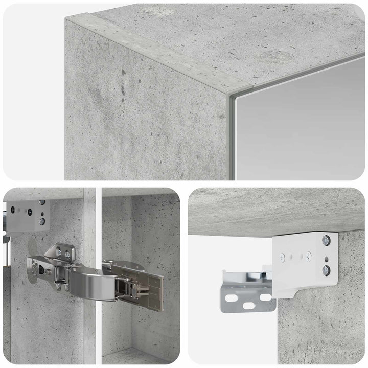 Badeværelsesspejlskab med hylde Beton Grå 50 x 14,5 x 70 cm