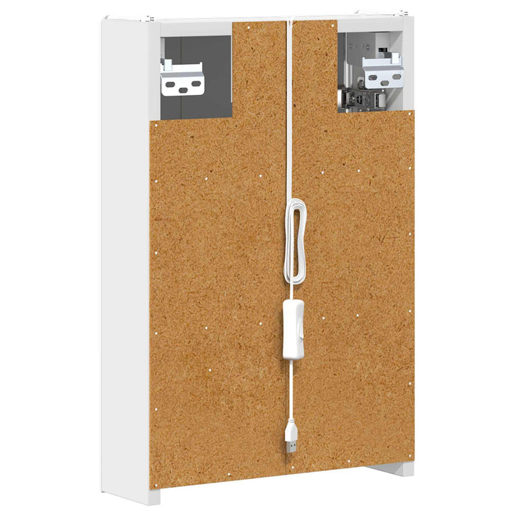 Badeværelsesspejlskab Hvid 33 x 11,5 x 50 cm Konstrueret træ