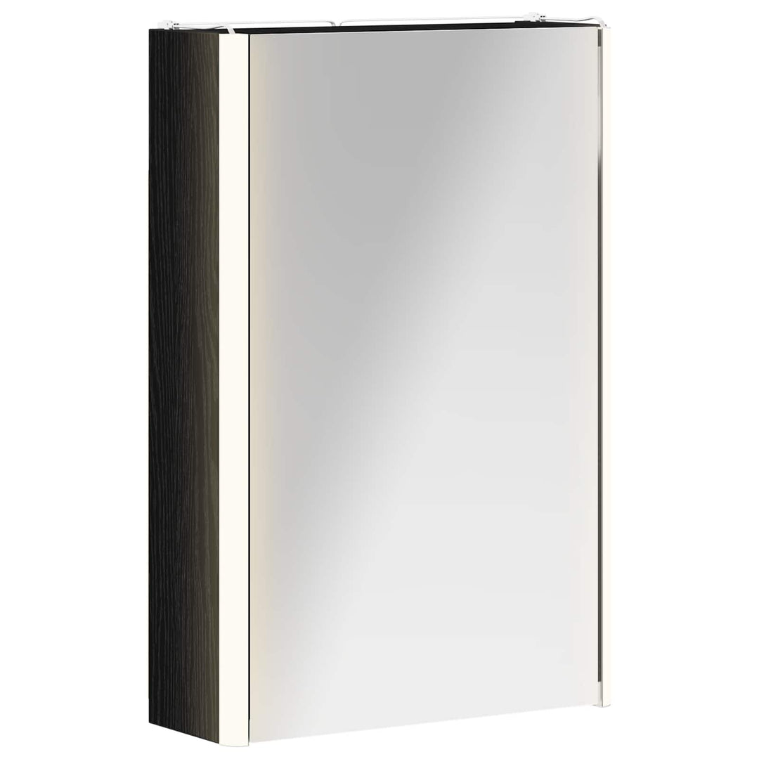 Badeværelsesspejlskab Sort eg 33 x 11,5 x 50 cm Konstrueret træ