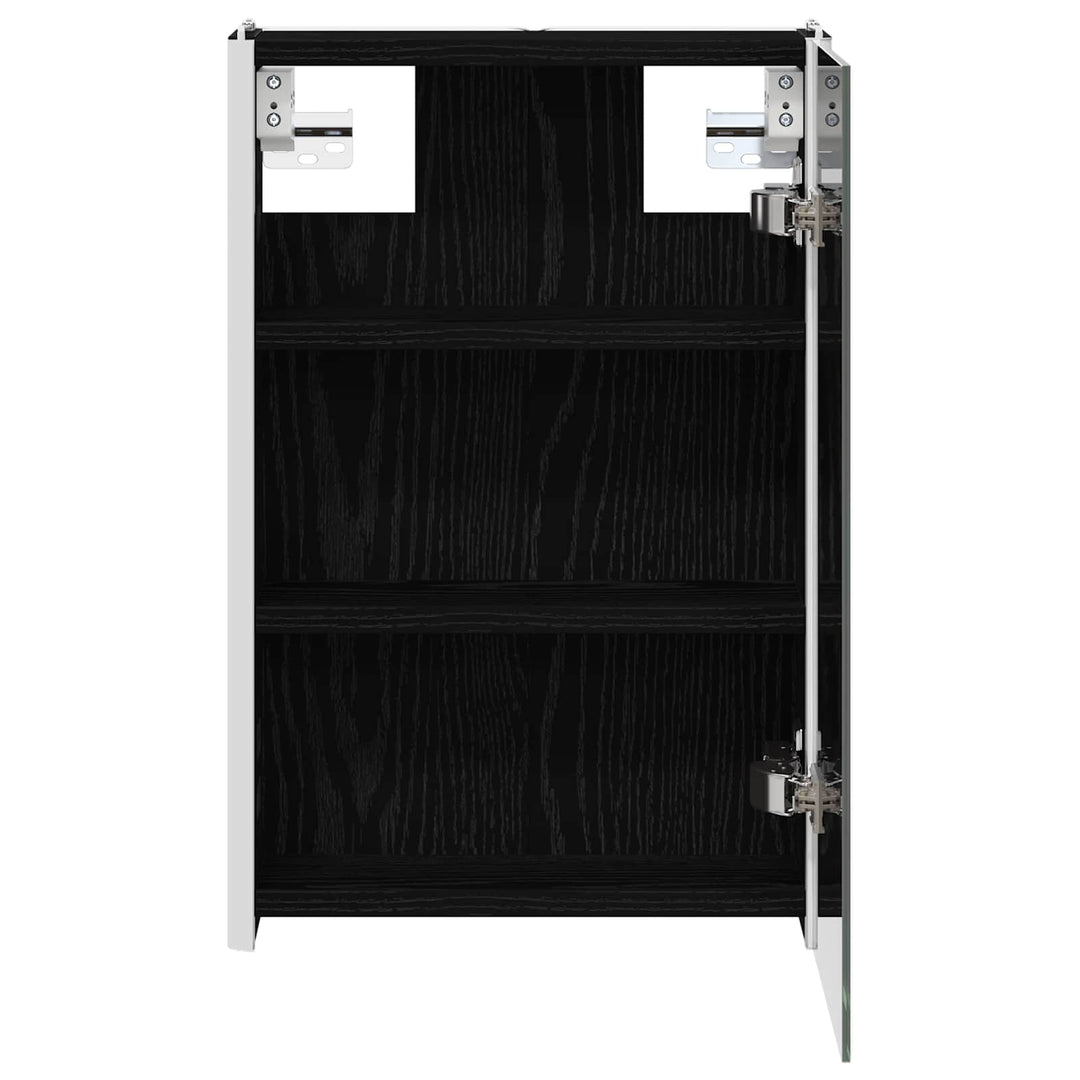 Badeværelsesspejlskab Sort eg 33 x 11,5 x 50 cm Konstrueret træ