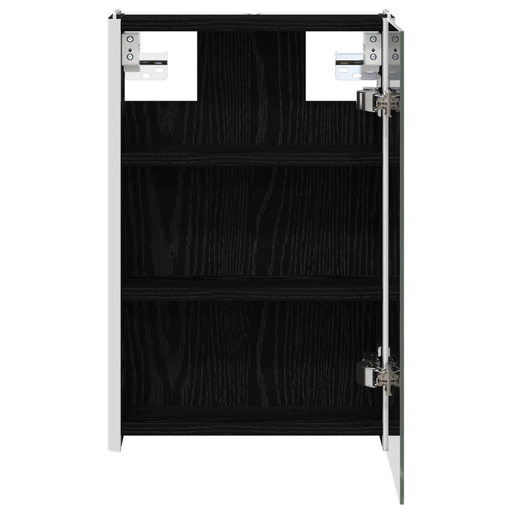 Badeværelsesspejlskab Sort eg 33 x 11,5 x 50 cm Konstrueret træ